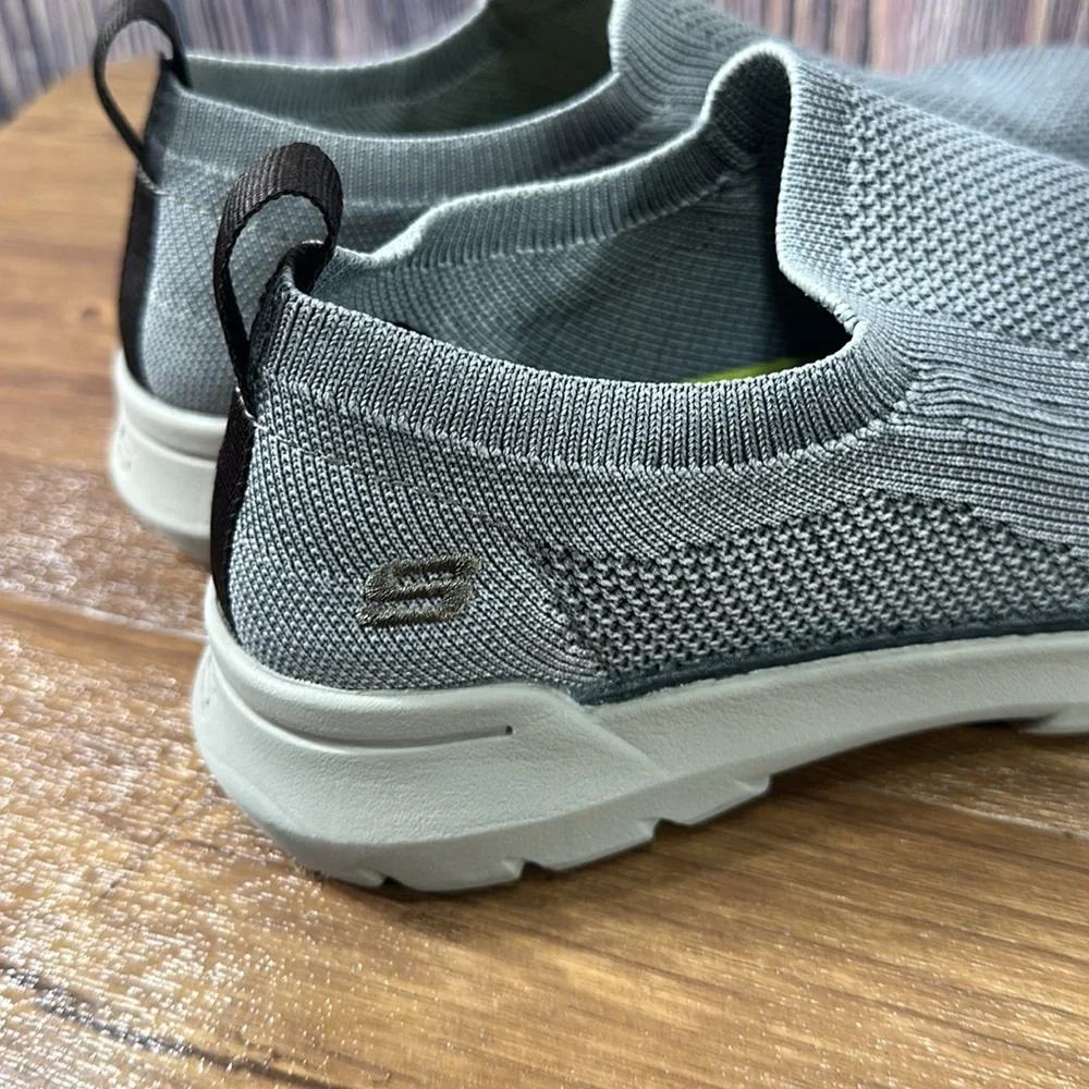 Skechers Men's Doveno Oswyn Fly Vegan Slip-Ons Charcoal Gray  Size 7